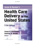 Jonas and Kovner's Health Care Delivery in the United States 11th Edition Knickman Test Bank