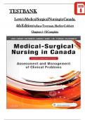 TEST BANK  Lewis's Medical Surgical Nursing in Canada,  4th Edition by Jane Tyerman, Shelley Cobbett 