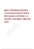 HOSA PHARMACOLOGY  EXAM QUESTIONS WITH DETAILED ANSWERS | A+ GRADE ASSURED // BRAND NEW