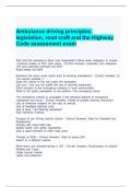 Ambulance driving principles legislation, road craft and the Highway Code assessment exam questions and answers