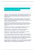 CA Ambulance Driver Handbook Exam Questions and Answers