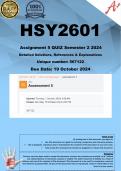 HSY2601 Assignment 5 QUIZ (COMPLETE ANSWERS) Semester 2 2024 (567122)- DUE 19 October 2024 