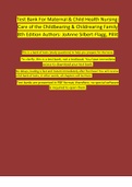 Test Bank For Maternal & Child Health Nursing: Care of the Childbearing & Childrearing Family 8th Edition Authors: JoAnne Silbert-Flagg, Pillit