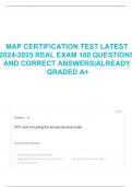 MAP CERTIFICATION TEST LATEST 2024-2025 REAL EXAM 100 QUESTIONS AND CORRECT ANSWERS|ALREADY GRADED A+