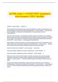  LETRS Units 1-4 POSTTEST Questions And Answers 100% Verified.