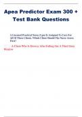 Apea Predictor Exam 300 + Test Bank Questions