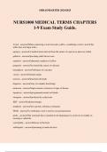 NURS1000 MEDICAL TERMS CHAPTERS 1-9 Exam Study Guide