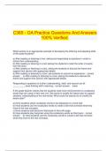 C365 - OA Practice Questions And Answers 100% Verified.