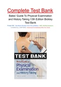 Bates’ Guide To Physical Examination and History Taking 13th Edition Bickley Test Bank