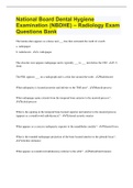 National Board Dental Hygiene Examination (NBDHE) – Radiology Exam Questions Bank (300+ Questions with 100% Correct Answers) LATEST