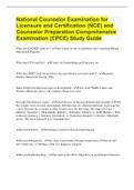 National Counselor Examination for Licensure and Certification (NCE) and Counselor Preparation Comprehensive Examination (CPCE) Study Guide