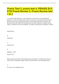 Praxis Test 3, praxis test 4, PRAXIS SLP, ETS Praxis Review 2, Praxis Review test 1 & 2 (with COMPLETE SOLUTION) 863 total Questions