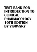 Introduction to Clinical Pharmacology 10th Edition Test Bank Visovsky #9780323755351