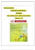 Test Bank for Campbell Essential Biology with Physiology, 7th Edition by Eric J. Simon, Complete Chapters 1 - 29, Updated Newest Version