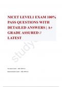  NICET LEVEL1 EXAM 100% PASS QUESTIONS WITH DETAILED ANSWERS