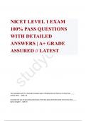  NICET LEVEL 1 EXAM 100% PASS QUESTIONS WITH DETAILED ANSWERS | A+ GRADE ASSURED // LATEST