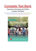 Experience Sociology 4th Edition Croteau Test Bank