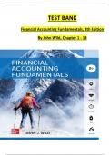 TEST BANK For Financial Accounting Fundamentals, 8th Edition By John Wild, All Chapters 1 to 13 Complete, Verified Edition: ISBN 9781260728606