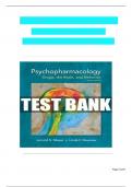 Psychopharmacology: Drugs, the Brain, and Behavior, 3rd Edition TEST BANK By Meyer Nursing, Verified Chapters 1 - 20, Complete Newest Version