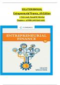 SOLUTION MANUAL For Entrepreneurial Finance, 7th Edition by J. Chris Leach, Ronald W., All Chapters 1 to 47 Complete, Verified Edition: ISBN 9781260771381