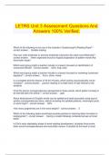 LETRS Unit 3 Assessment Questions And Answers 100% Verified.