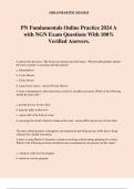 PN Fundamentals Online Practice 2024 A with NGN Exam Questions With 100% Verified Answers.