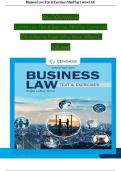 Solution Manual For Business Law: Text & Exercises, 10th Edition by Roger LeRoy Miller, William E. Hollowell, Verified Chapters 1 - 43, Complete Newest Version