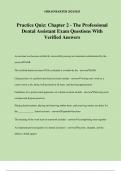 Practice Quiz: Chapter 2 - The Professional Dental Assistant Exam Questions With Verified Answers