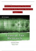 Research Case Solutions - Sawyers & Gill, Federal Tax Research 13th Edition, Verified Chapters 1 - 13, Complete Newest Version