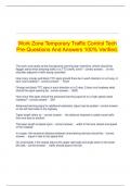   Work Zone Temporary Traffic Control Tech Pre-Questions And Answers 100% Verified.