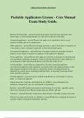 Pesticide Applicators License - Core Manual Exam Study Guide.