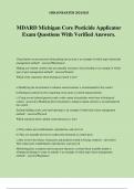 MDARD Michigan Core Pesticide Applicator Exam Questions With Verified Answers.