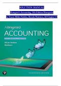 Solution Manual for Horngren's Accounting, The Managerial Chapters, 13th Edition By Tracie Miller-Nobles, Brenda Mattison, Verified Chapters 1 - 9, Complete Newest Version