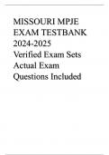 MISSOURI MPJE EXAM TESTBANK 2024/2025 Verified Exam Sets Actual Exam Questions Included