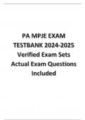 PA MPJE EXAM TESTBANK 2024/2025 Verified Exam Sets Actual Exam Questions Included