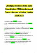 Chicago police academy State Examination #2 | Questions and Correct Answers | Latest Update 2024/2025