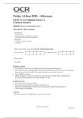 2024 OXFORD CAMBRIDGE AND RSA GCSE (9–1) Combined Science A (Gateway Science) J250/06 Physics (Foundation Tier) QUESTION PAPER WITH MERGED MARKING SCHEME 2024, POST EXAM CORRECTION ALSO MERGED