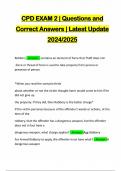 CPD EXAM 2 | Questions and Correct Answers | Latest Update 2024/2025