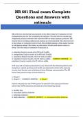 NR 601 Final exam Complete Questions and Answers with rationale