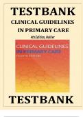 Test Bank For Clinical Guidelines in Primary Care 4th Edition by Amelie Hollier, A+ guide.