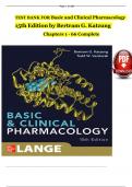 TEST BANK FOR Basic and Clinical Pharmacology 15th Edition by Bertram G. Katzung  Chapters 1 - 66 Complete