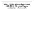 NR509 / NR 509 Midterm Exam (Latest 2022 / 2023): Advanced Physical Assessment - Chamberlain