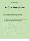 Leading SAFe - Grupo de estudo - SAFe Agile 5.1 Exam Questions With Verified Answers