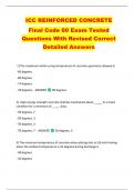 ICC REINFORCED CONCRETE   Final Code 60 Exam Tested  Questions With Revised Correct  Detailed Answers  