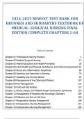 2024-2025 NEWEST TEST BANK FOR BRUNNER AND SUDDARTHS TEXTBOOK OF MEDICAL- SURGICAL NURSING FINAL EDITION COMPLETE CHAPTERS 1-68 