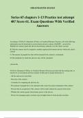 Series 65 chapters 1-13 Practice test attempt 48? Score 61. Exam Questions With Verified Answers