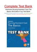 Hartmans Nursing Assistant Care The Basics 5th Edition Fuzy Test Bank