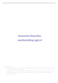 Anatomie dissecties - voorbereiding regio A