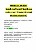 EBP Exam 2 Evolve Questions/Vocab | Questions and Correct Answers | Latest Update 2024/2025