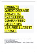 CMSRN 1| QUESTIONS AND ANSWERS | EXPERT FOR GUARANTEED PASS| 100% VERIFIED | LATEST UPDATE